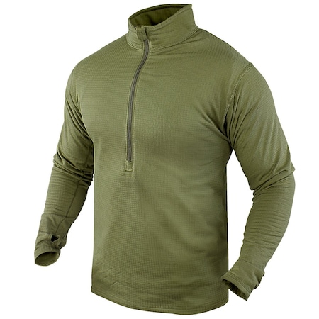 BASE II ZIP PULLOVER, OLIVE DRAB, M